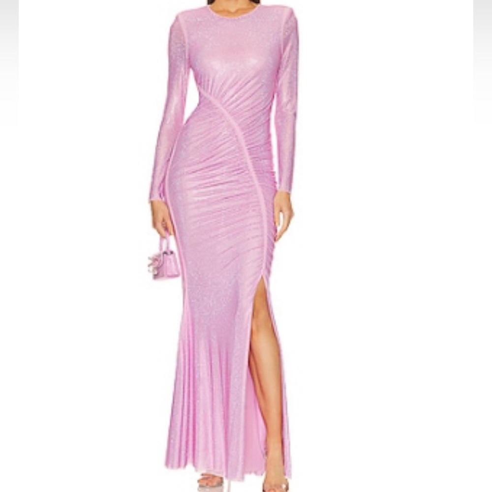 Self portrait, pink rhinestone gown. 2024 collection. Such a beautiful dress!